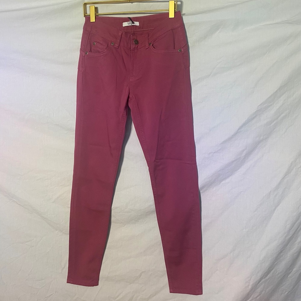 Liu Jo Jeans Bottom Up Skinny Pants Geranio Pink WXX032 T7978 Womens Size 27 NEW